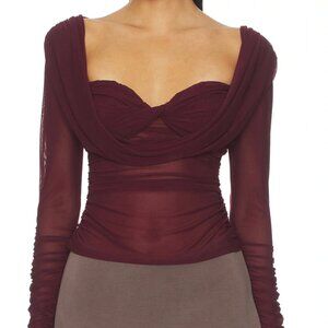 MAJORELLE Simone Top in Oxblood | REVOLVE